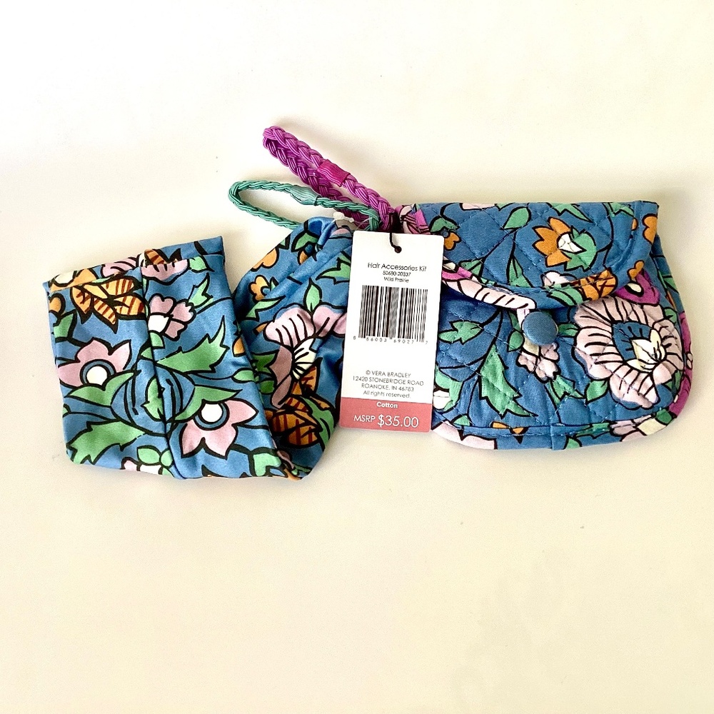Vera Bradley Cotton Hair Accessory Kit (4pc Set) in Wild Prairie Print - New
